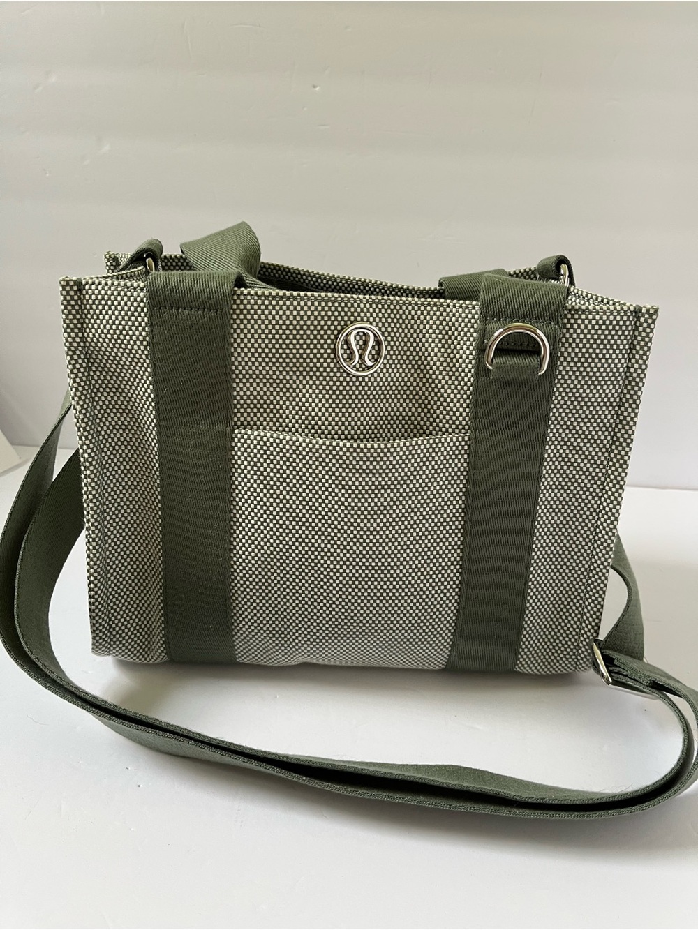 Lululemon Two-Tone Canvas Mini Tote Bag 4.5L - Eucalyptus/Light Ivory